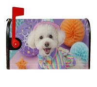 Coperture magnetiche per cassette postali per cani, cappello festivo giocoso per feste a righe colorate primaverili color pesca copertura per cassetta delle lettere per la decorazione della porta