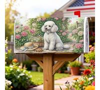 Coperture magnetiche per cassette postali per cani, cestino per le lettere da giardino rustico con rose verdi primaverili, protezione per la decorazione del giardino e del patio, 45,7 x 53,7 cm
