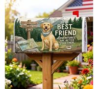 Coperture magnetiche per cassette postali per cani, con mappa rustica delle montagne estive, verde per le vacanze, per esterni, decorazione da cortile, 53 x 64 cm