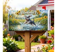 Coperture magnetiche per cassette postali per cani, copertura per cassetta postale estiva giocosa con girasole acqua, verde per decorazione portico anteriore, 53 x 65,5 cm