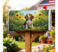 Coperture magnetiche per cassette postali per cani, copertura per cassetta postale gialla primaverile con girasole naturale, decorazione per portico anteriore, 45,7 x 53,7 cm