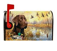 Coperture magnetiche per cassette postali per cani, copertura per cassetta postale stagionale con anatra naturale rustica marrone per decorazioni esterne 53 x 64 cm