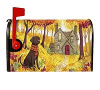 Coperture magnetiche per cassette postali per cani, decorazioni rustiche stagionali per la casa autunnale con foglie autunnali gialle per la casa e il giardino, 45 x 53 cm