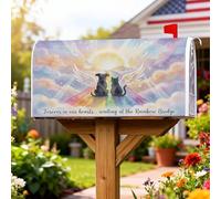 Coperture magnetiche per cassette postali per cani, fantasiose ali ad acquerello arcobaleno nessuno pastello per decorazioni per casa e giardino, 45,7 x 53,7 cm