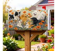 Coperture magnetiche per cassette postali per cani, fantasiosi papaveri rustici, lavanda primavera arancione copertura per la decorazione del portico anteriore 53 x 64 cm
