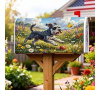 Coperture magnetiche per cassette postali per cani, giocosi vivaci fiori di farfalla verde primaverile copertura decorativa per la casa e il giardino, 45,7 x 53,7 cm