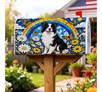 Coperture magnetiche per cassette postali per cani, mosaico colorato farfalla crisantemo primavera giallo decorativo per esterni decorazione da giardino 45,7 x 53,7 cm