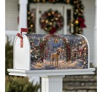 Coperture magnetiche per cassette postali per cani, motivo natalizio con campane di neve, decorazione per esterni e giardino, 45,7 x 53,3 cm