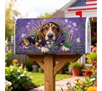 Coperture magnetiche per cassette postali per cani, motivo natura fantasiosa lavanda farfalle primavera viola protezione per cassetta postale per decorazione giardino cortile 45,7 x 53,3 cm
