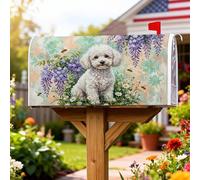 Coperture magnetiche per cassette postali per cani, motivo primaverile con glicine e margherite, per decorare il giardino e il patio, 53 x 64 cm