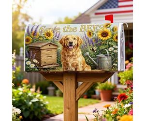 Coperture magnetiche per cassette postali per cani, per annaffiatoio a forma di alveare, stile rustico, colore giallo, per decorazione portico anteriore, 45,7 x 53,7 cm