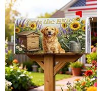 Coperture magnetiche per cassette postali per cani, per annaffiatoio rustico con alveare giallo primaverile, copertura per cassetta postale per la decorazione del portico anteriore, 53 x 64 cm