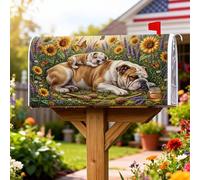 Coperture magnetiche per cassette postali per cani, rustiche campagne, girasoli, farfalle, estate, giallo, stagionale, decorazione per giardino, cortile, 53 x 65,5 cm