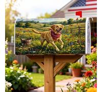 Coperture magnetiche per cassette postali per cani, rustiche naturali, farfalle, fiori, verde primavera, copertura decorativa per cassetta delle lettere per decorazioni esterne 53 x 64 cm