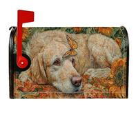 Coperture magnetiche per cassette postali per cani, stile rustico, ispirate alla natura, farfalla, girasole, autunnale, dorate, decorazione per porta d'ingresso, 45,7 x 53,7 cm