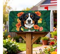 Coperture magnetiche per cassette postali per cani, tropicale vibrante ibisco agrumi, copertura decorativa per cassetta postale verde per la decorazione del cortile anteriore 45,7 x 53,7 cm