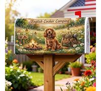 Coperture magnetiche per cassette postali per cani, zaino rustico per falò, copertura per cassetta postale estiva verde per le vacanze per esterni decorazione da cortile 53 x 65,5 cm