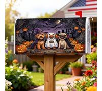 Coperture magnetiche per cassette postali per cani, zucche giocose festive, fantasma, Halloween, arancioni, per decorazione del prato, 53 x 64 cm