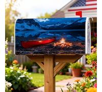 Coperture magnetiche per cassette postali per canoa, copertura per cassetta postale stagionale per esterni, rustiche, montagne del fuoco, colore rosso, per decorazioni esterne, 53 x 64 cm