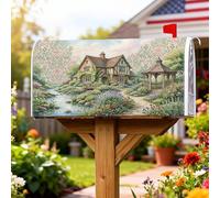 Coperture magnetiche per cassette postali per casa, rustiche, villaggio, giardino, ruscello, primavera, verde, coperture per cassette delle lettere per esterni, 53 x 64 cm