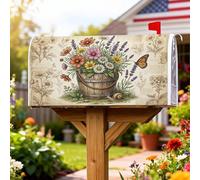 Coperture magnetiche per cassette postali per cesti di fiori, rustiche vintage, lavanda, farfalla, primavera, terra, pelle, per decorazione cortile anteriore 53 x 64 cm