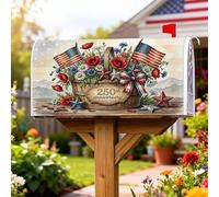 Coperture magnetiche per cassette postali per cestini, bandiere rustiche patriottiche, fiori per anniversario, decorazioni per cassette postali per esterni, decorazione da giardino, 53 x 64 cm