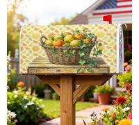 Coperture magnetiche per cassette postali per cestini, rustiche fattoria arance limoni estate giallo copertura decorativa per la casa e il giardino, 45,7 x 53,7 cm