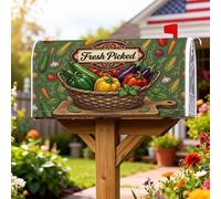 Coperture magnetiche per cassette postali per cestini, rustiche fattoria, verdure, aglio, verde, copertura per cassetta delle lettere per esterni, decorazione da giardino, 53 x 64 cm