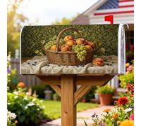 Coperture magnetiche per cassette postali per cestini, rustiche fattorie pesche uva estate verde pelle per la decorazione del cortile anteriore 53 x 64 cm