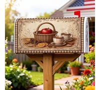 Coperture magnetiche per cassette postali per cestini, rustiche, frutta, caffè, autunno marrone, copertura per cassetta postale per giardino, patio, decorazione 45,7 x 53,3 cm