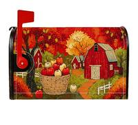 Coperture magnetiche per cassette postali per cestini, rustiche mele da fattoria, colore rosso, per decorazioni esterne 53 x 64 cm