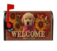 Coperture magnetiche per cassette postali per cuccioli, rustiche e casalinghe, girasole e farfalle autunnali, copertura per cassetta postale rossa, decorazione per cortile, 45,7 x 53,3 cm