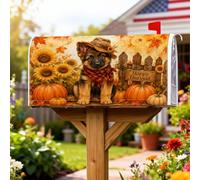 Coperture magnetiche per cassette postali per cuccioli, rustiche fattoria, girasole, zucche, autunnali, arancione, stagionali, decorazione per porta d'ingresso, 53 x 65,5 cm