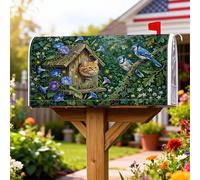 Coperture magnetiche per cassette postali per gatti, natura rustica per uccelli, casetta per uccelli primaverili, per decorazione del prato, 53 x 64 cm