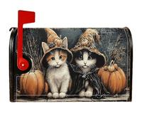 Coperture magnetiche per cassette postali per gatti, zucche festive di Halloween, cappelli da strega, decorazioni arancioni per cassetta delle lettere per la porta d'ingresso, 53 x 65,5 cm