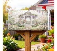 Coperture magnetiche per cassette postali per gazebo, copertura per cassetta delle lettere da giardino, fiori rustici, colore verde, decorazione per porta d'ingresso, 53 x 65,5 cm