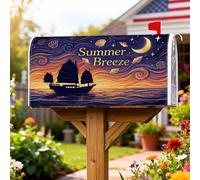 Coperture magnetiche per cassette postali per navi, copertura estiva per cassette postali con luna e luna blu per le vacanze, decorazioni per la casa e il giardino, 45,7 x 53,7 cm
