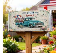 Coperture magnetiche per cassette postali per pickup, bandiere patriottiche vintage con palline di galleggiamento ad aria per il giorno dell'indipendenza blu copertura per cassetta della posta per