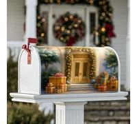 Coperture magnetiche per cassette postali per porte, regali natalizi natalizi, coperture dorate per cassette postali per esterni, decorazione da cortile 45,7 x 53,7 cm
