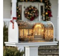 Coperture magnetiche per cassette postali per porte, regali natalizi natalizi, luci dorate, protezione per cassetta postale per esterni, decorazione da giardino, 53 x 64 cm