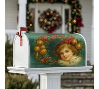 Coperture magnetiche per cassette postali per ragazze, con campane natalizie vintage, decorazioni natalizie verdi per cassetta delle lettere per la decorazione del cortile 45,7 x 53,3 cm