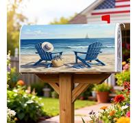 Coperture magnetiche per cassette postali per sedie da spiaggia, cappello da sole rilassato, borsa da spiaggia, copertura decorativa per cassetta postale per esterni, giardino, cortile, 53 x 64 cm