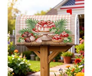 Coperture magnetiche per cassette postali per torte, estive, festive, fragole, cioccolato, pesca estiva, involucri per cassetta delle lettere per decorazione del portico anteriore, 45,7 x 53,7 cm