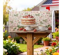 Coperture magnetiche per cassette postali per torte, vintage, rustiche, fragole, fiori, primavera, pesca, protezione per cassetta postale, decorazione per giardino, patio, 45,7 x 53,7 cm