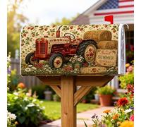 Coperture magnetiche per cassette postali per trattori, rustiche fragole margherite estate rossa stagionale copertura per la decorazione del prato 53 x 64 cm