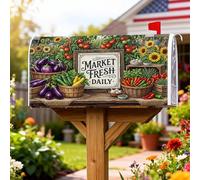 Coperture magnetiche per cassette postali per verdure, rustiche casali con girasoli, copertura estiva verde per cassetta delle lettere, decorazione per esterni, giardino, cortile, 45 x 53 cm