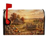 Coperture magnetiche per cassette postali rustiche autunnali con zucche da | Casale rustico, copertura per cassetta postale, stagione del raccolto, paesaggio di campagna, attacco magnetico