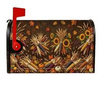 Coperture magnetiche per cassette postali rustiche autunnali raccolte mais | Tema del raccolto autunnale, copertura per cassetta postale, girasoli, zucche, stile rustico, decorazione per esterni