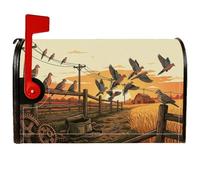Coperture magnetiche per cassette postali rustiche con colombe in lutto 53 | Paesaggio pastorale, involucri per cassette postali, fattoria rustica, scena del tramonto, osservazione degli uccelli