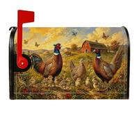 Coperture magnetiche per cassette postali rustiche con paesaggio della | Paesaggio della fattoria pastorale, copertura della posta della cassetta postale, scena della fauna selvatica degli uccelli